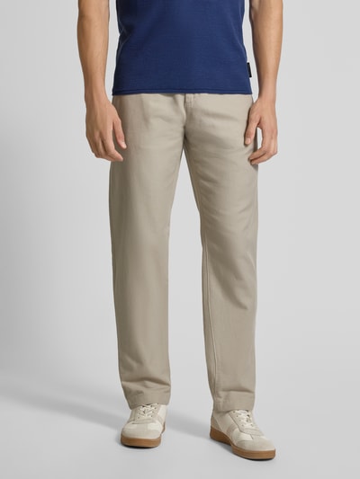 Marc O'Polo Tapered Chino aus Baumwoll-Leinen-Mix Model 'OSBY JOGGER' Mittelgrau 4