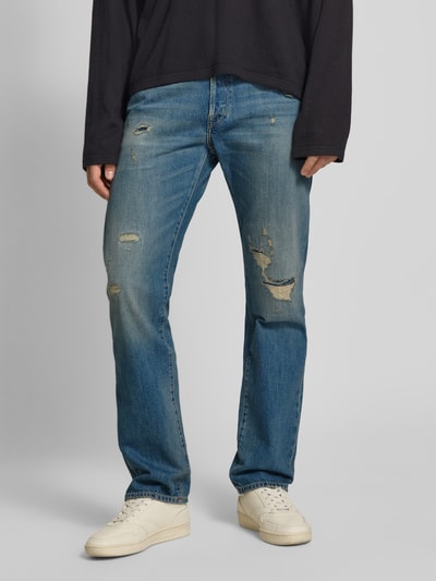 Replay Straight Fit Jeans im Destroyed-Look Modell 'DERRYCK' Jeansblau 4