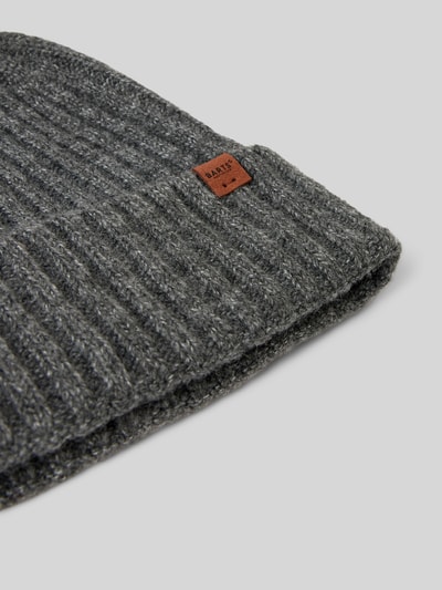 Barts Beanie met labeldetail, model 'WYON' Antraciet - 2