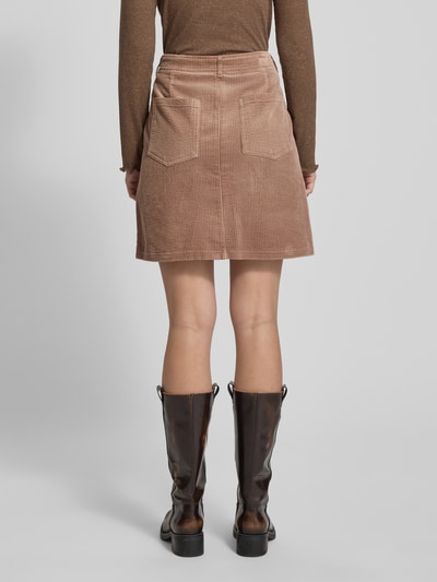 OPUS Minirok met steekzakken, model 'Reah' Middenbruin - 5