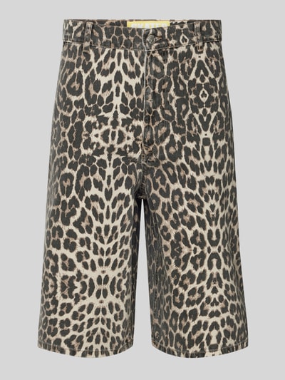 REVIEW Leo-Print Baggy Jeans Shorts mit Gürtelschlaufen - Jorts Beige 2