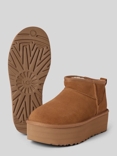 UGG Boots van leer met plateauzool, model 'CLASSIC ULTRA MINI' Camel - 4