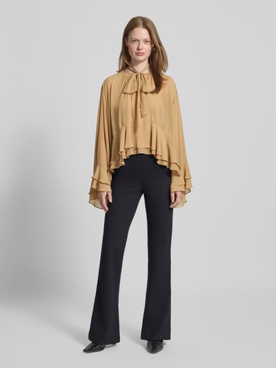 Marella Schluppenbluse aus reiner Viskose Modell 'PRISCA' Camel 1