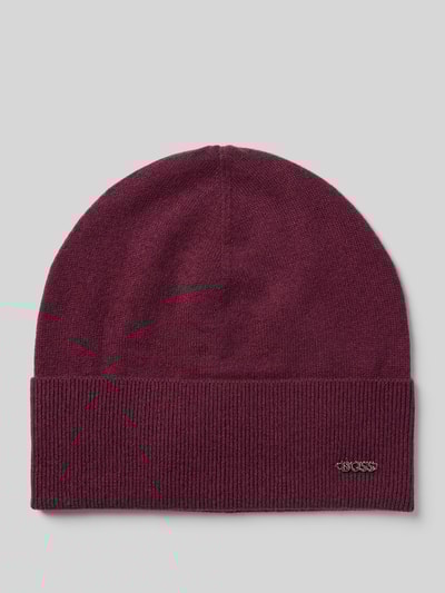 BOSS Beanie aus Schurwoll-Kaschmir-Mix Modell 'LARI' Bordeaux 1