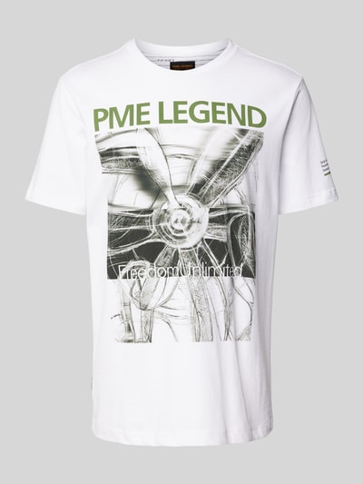 PME Legend T-Shirt mit Label-Print Weiss 2