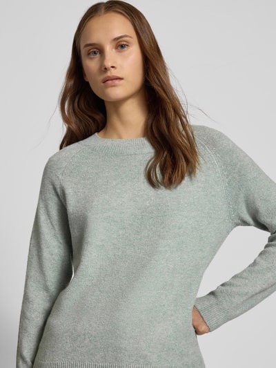 Only Sweter z dzianiny o kroju regular fit z raglanowymi rękawami model ‘RICA’ Trzcinowy 3