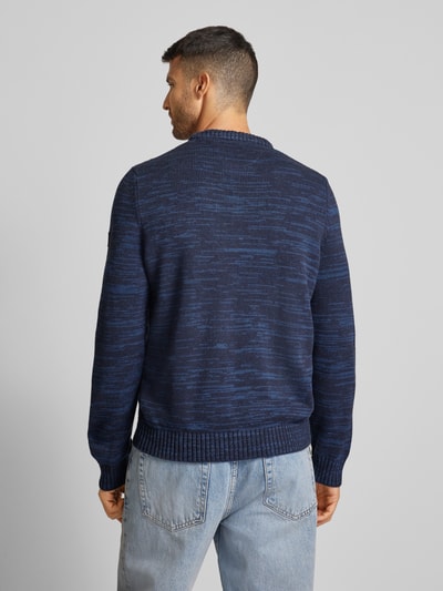 Lerros Gebreide pullover met ribboorden Donkerblauw - 5