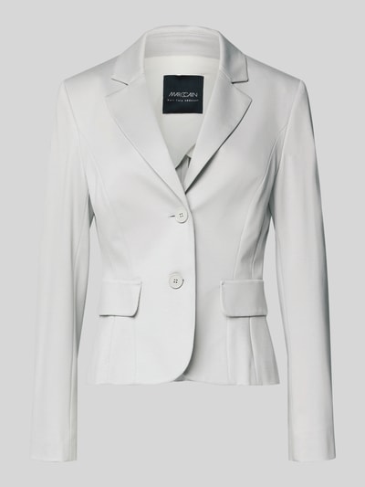 Produktfoto, Slim Fit Blazer mit Pattentaschen von Marc Cain, weiß, Material-Mix mit Baumwoll-Anteil, Reverskragen, Knopfverschluss