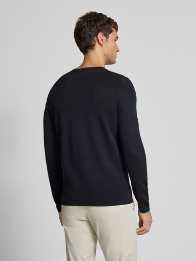 Marc O'Polo Regular Fit Strickpullover aus reiner Baumwolle - Marc O'Polo × DFB Travel Collection Dunkelblau 5