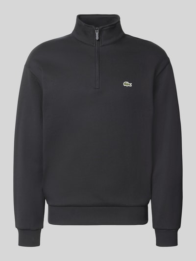 Produktfoto, zwarte regular fit schipperstrui van katoenmix Regular Fit Troyer aus Baumwoll-Mix van Lacoste voor Heren