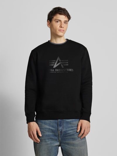 Alpha Industries Sweatshirt met labelprint Zwart - 4