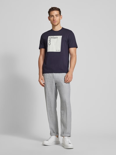 CK Calvin Klein T-Shirt mit Label-Print Graphit 1