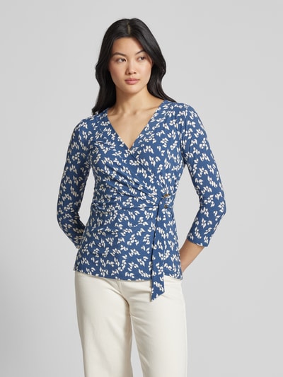 Lauren Ralph Lauren T-shirt in wikkellook, model 'JAINAB' Lichtblauw - 4