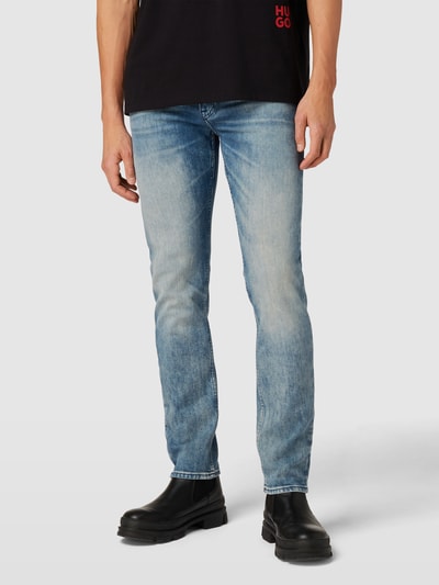 BOSS Orange Slim Fit Jeans mit Label-Details Modell 'Delaware' Hellblau 4