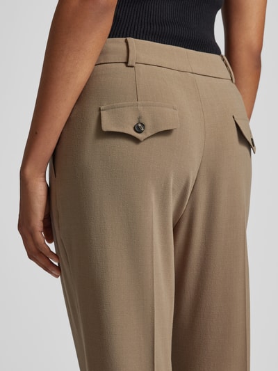 Windsor Stoffhose aus Woll-Mix mit Bügelfalten Taupe 3