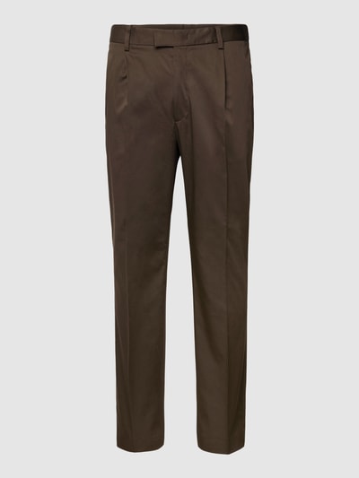JOOP! Collection Pantalon met bandplooien, model 'Bird' Olijfgroen - 2