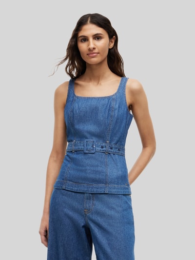 Tommy Hilfiger Regular Fit Blusentop aus reiner Baumwolle Bleu Melange 4