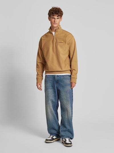 Carhartt Work In Progress Sweatshirt met schipperskraag, model 'AMERICAN SCRIPT' Beige - 1