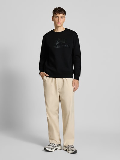 Alpha Industries Sweatshirt mit Logo und Rundhalsausschnitt Black 1