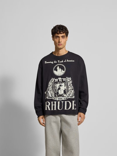RHUDE Longsleeve aus reiner Baumwolle Black 4
