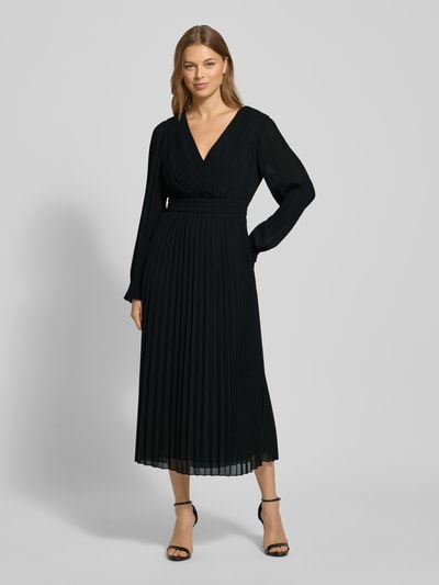 Jake*s Collection Midi-jurk met V-hals Zwart - 4