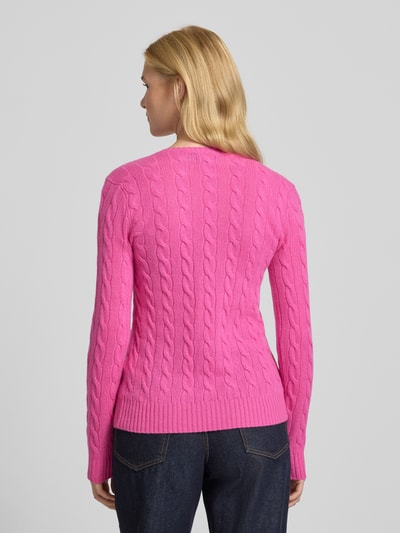 Polo Ralph Lauren Gebreide pullover met kasjmier, model 'KIMBERLY' Felroze - 5