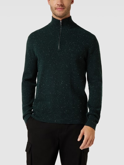 Mango Strickpullover mit Reißverschluss Modell 'nizap' Dunkelgrün 4