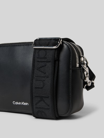 CK Calvin Klein Crossbodytas met reliëflogo, model 'Webbing' Zwart - 3