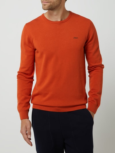 s.Oliver RED LABEL Pullover mit Logo-Stickerei  Orange 4