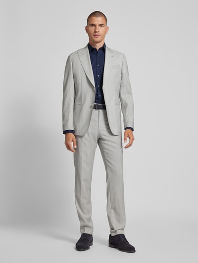 OLYMP No. Six Super slim fit zakelijk overhemd met under-button-downkraag Marineblauw - 1