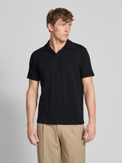 SELECTED HOMME Regular fit poloshirt van katoenmix Zwart - 4
