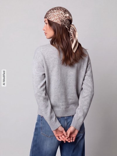 Jake*s Casual Regular Fit Pullover aus reinem Kaschmir Silber Melange 5