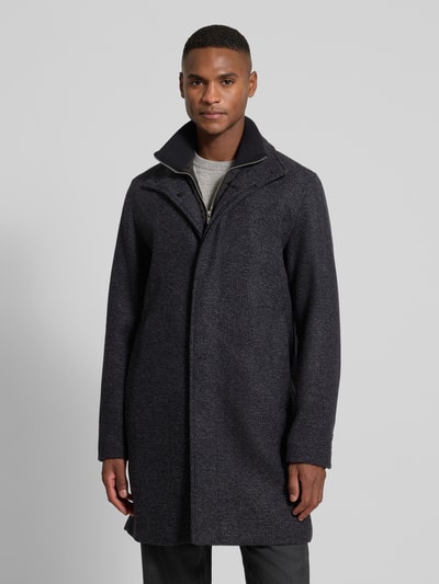 Jack & Jones Premium Mantel aus Woll-Mix mit Stehkragen und Eingrifftaschen Anthrazit Melange 4