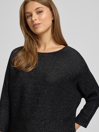 Tom Tailor Relaxed Fit Strickpullover aus Baumwoll-Mix BLACK 3