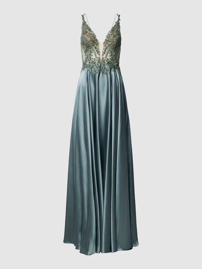 Luxuar Abendkleid mit Paillettenbesatz Silber 2