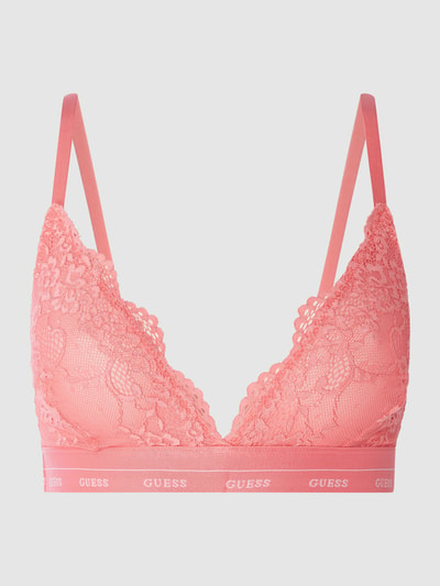 Guess Biustonosz typu bralette z koronką  Mocnoróżowy 1