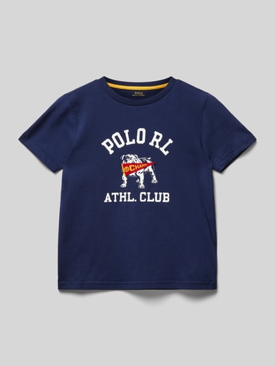 Polo Ralph Lauren Kids T-shirt met labelprint Marineblauw - 1