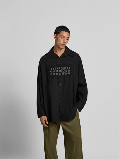 MM6 Maison Margiela Regular Fit Freizeithemd mit Logo-Detail Black 4