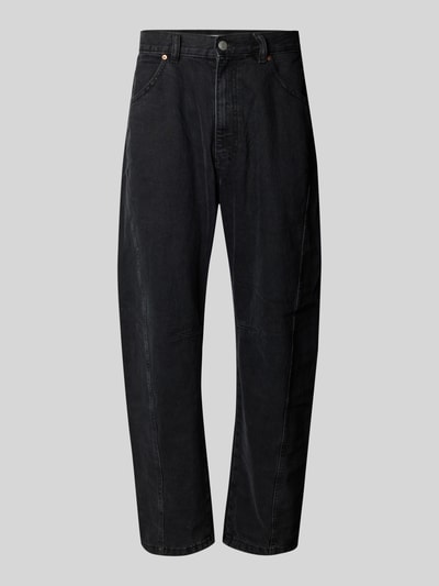 REVIEW Barrel fit jeans van puur katoen met achterzakken Zwart - 2