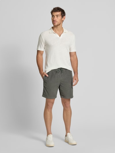 Mazine Regular fit korte broek van corduroy Donkergroen - 1