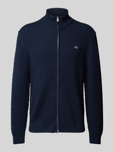 Gant Strickjacke mit Reißverschluss Marine 1