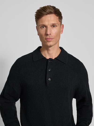 Drykorn Gebreide pullover met polokraag Zwart - 3