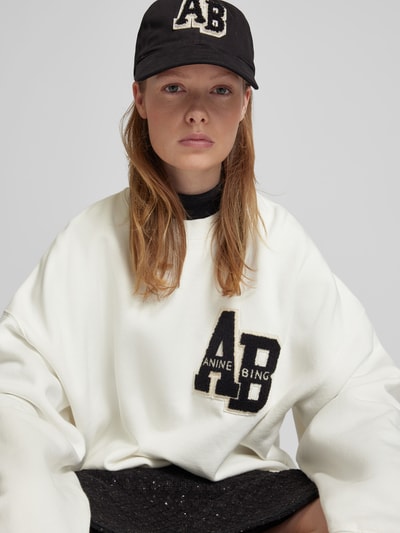 Anine Bing Oversized Sweatshirt mit Label-Detail Offwhite 3