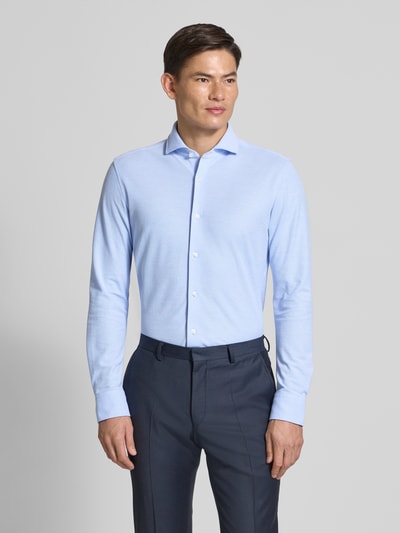 BOSS Koszula biznesowa o kroju slim fit z dżerseju Błękitny 4