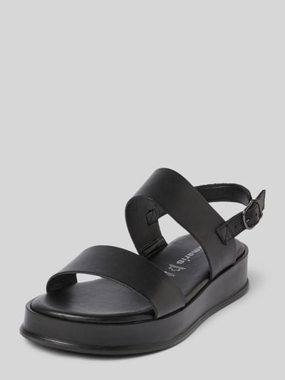 Tamaris Sandały skórzane ze sprzączką Czarny 1