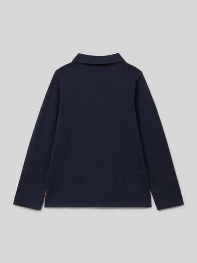 Steiff Bluzka z długim rękawem o kroju regular fit z wyhaftowanym logo Granatowy 3