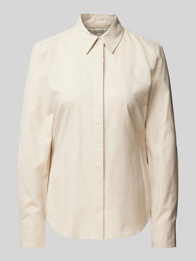 Marc O'Polo Shaped fit blouse van zacht katoenflanel Offwhite - 2