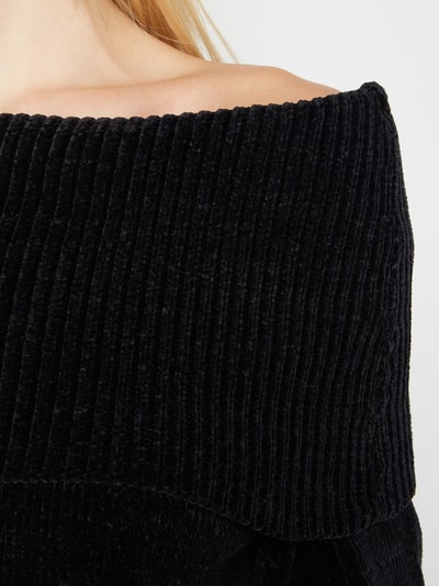 Vila Off Shoulder Pullover aus Samtgarn Black 5