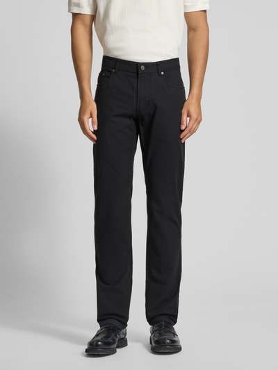 Christian Berg Men Spodnie materiałowe o kroju slim fit z dodatkiem bawełny ekologicznej i 5 kieszeniami Czarny 4