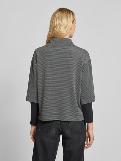 s.Oliver BLACK LABEL Sweatshirt met pied-de-poule-motief Antraciet - 5